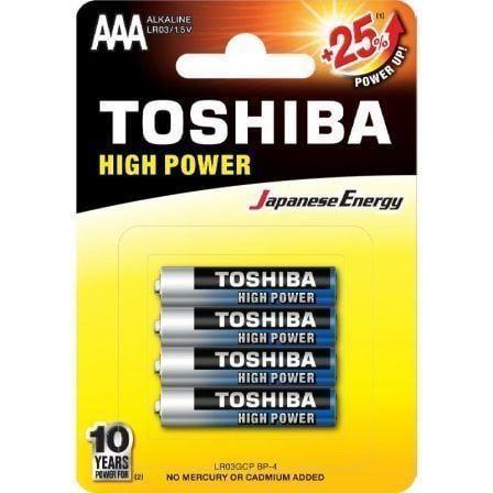 Pilhas Alcalinas TOSHIBA R03AT BL4 (Multicor)