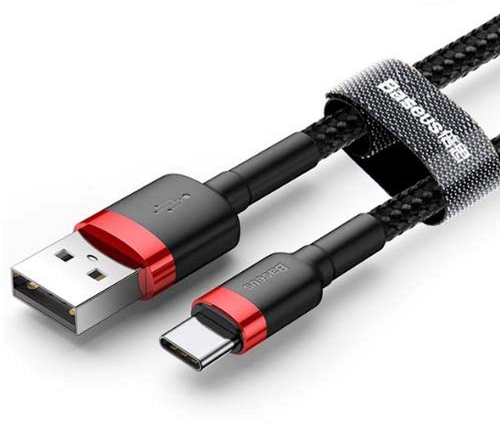 Cabo USB-A para USB-C BASEUS Cafule CATKLF-B91 (2 m - USB-A macho - USB-C macho - Preto/Vermelho) — miniatura 2