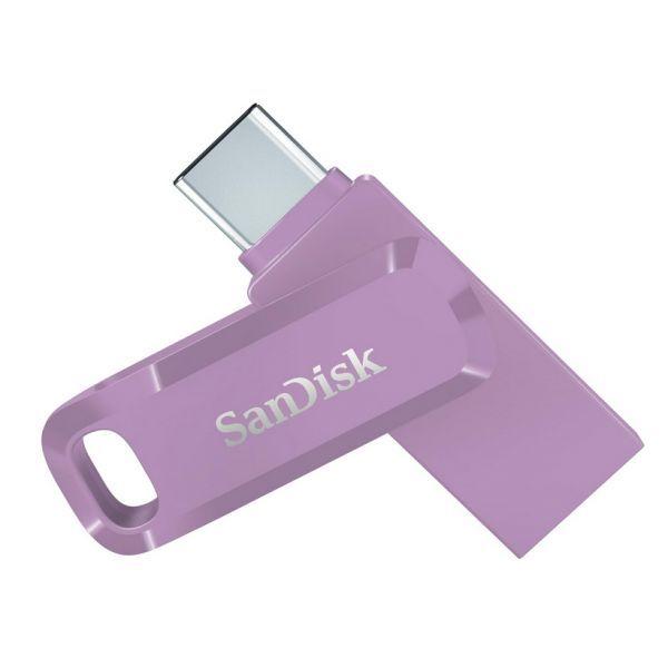 Pen USB SANDISK Ultra Dual Drive Go (256 GB - Rotação - USB Type-A / USB Type-C - Lavanda)