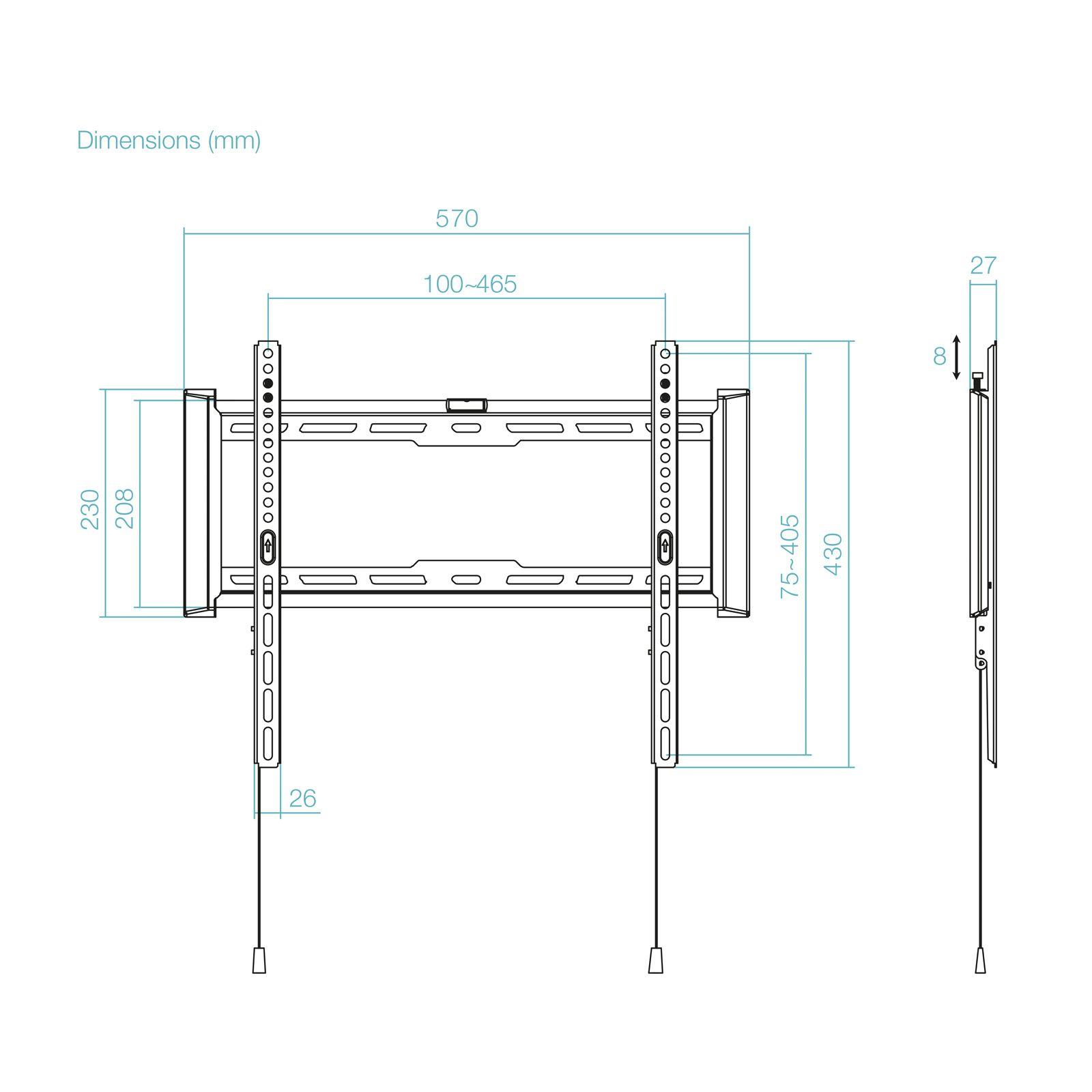 Suporte de Parede para TV TOOQ LP1073F-B (32-70" - 75 kg - Preto), miniatura 6