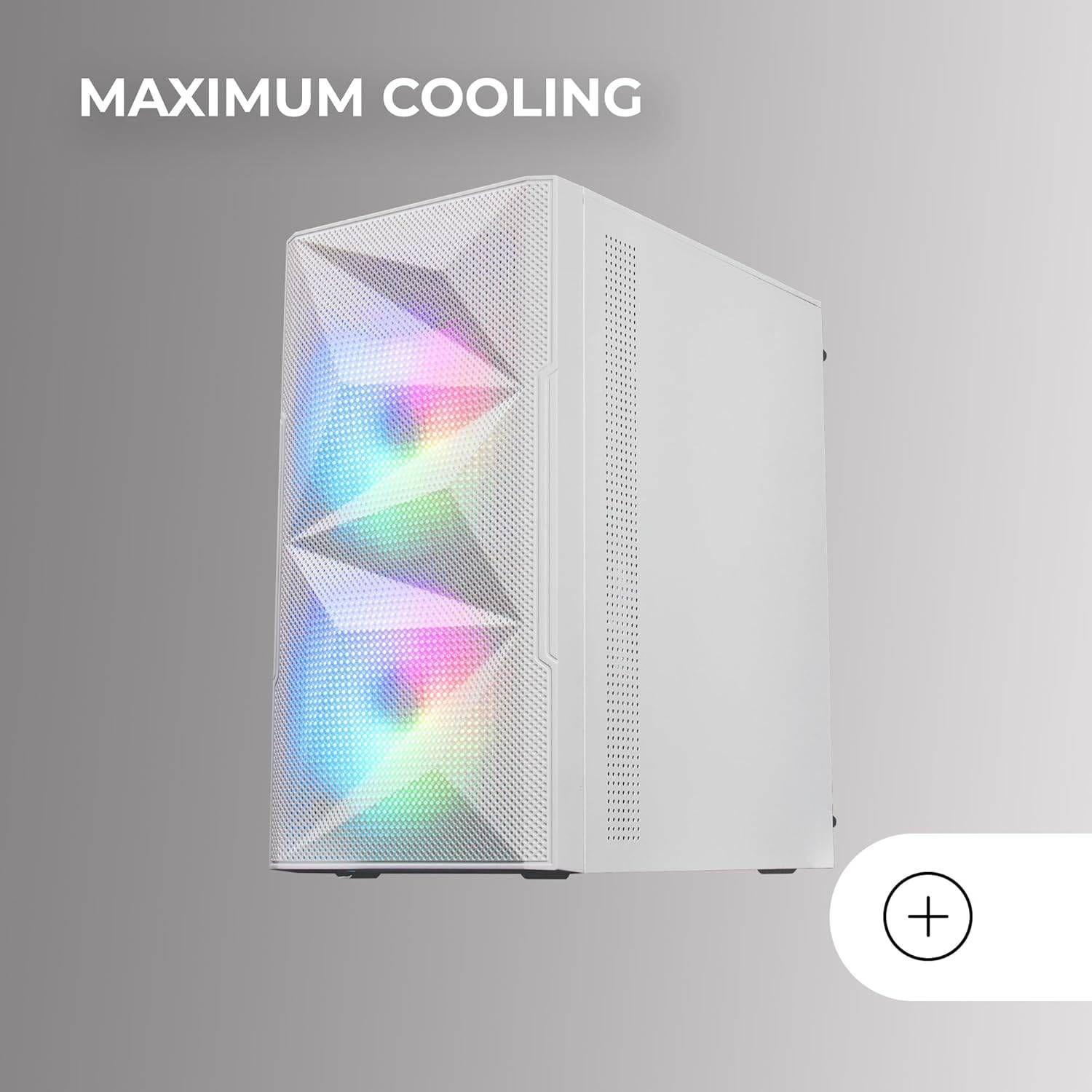 Caixa PC MARS GAMING MC-ME (Micro-ATX, Mini-ITX - Mini Tower - Metal, Vidro temperado - Branco) — miniatura 6