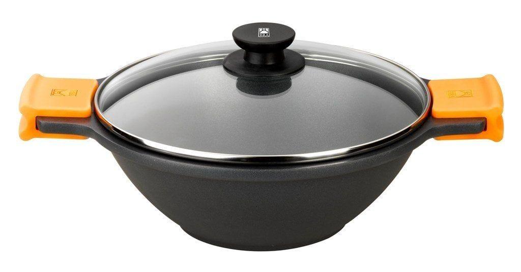 Panela Wok BRA Efficient (Alumínio fundido - 28 cm - Preto e Laranja)