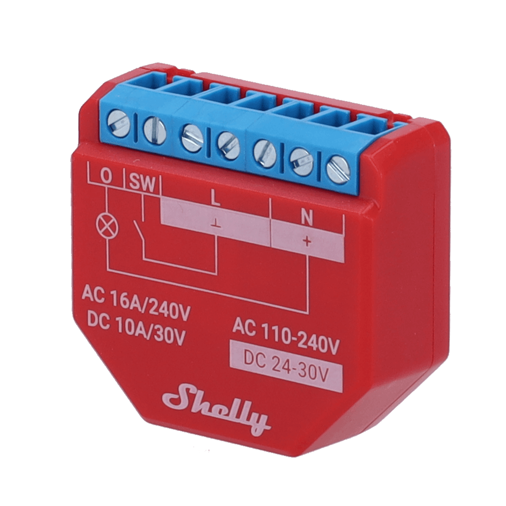 Relé Inteligente SHELLY Plus 1PM (41mm x 36mm x 15mm - Vermelho)