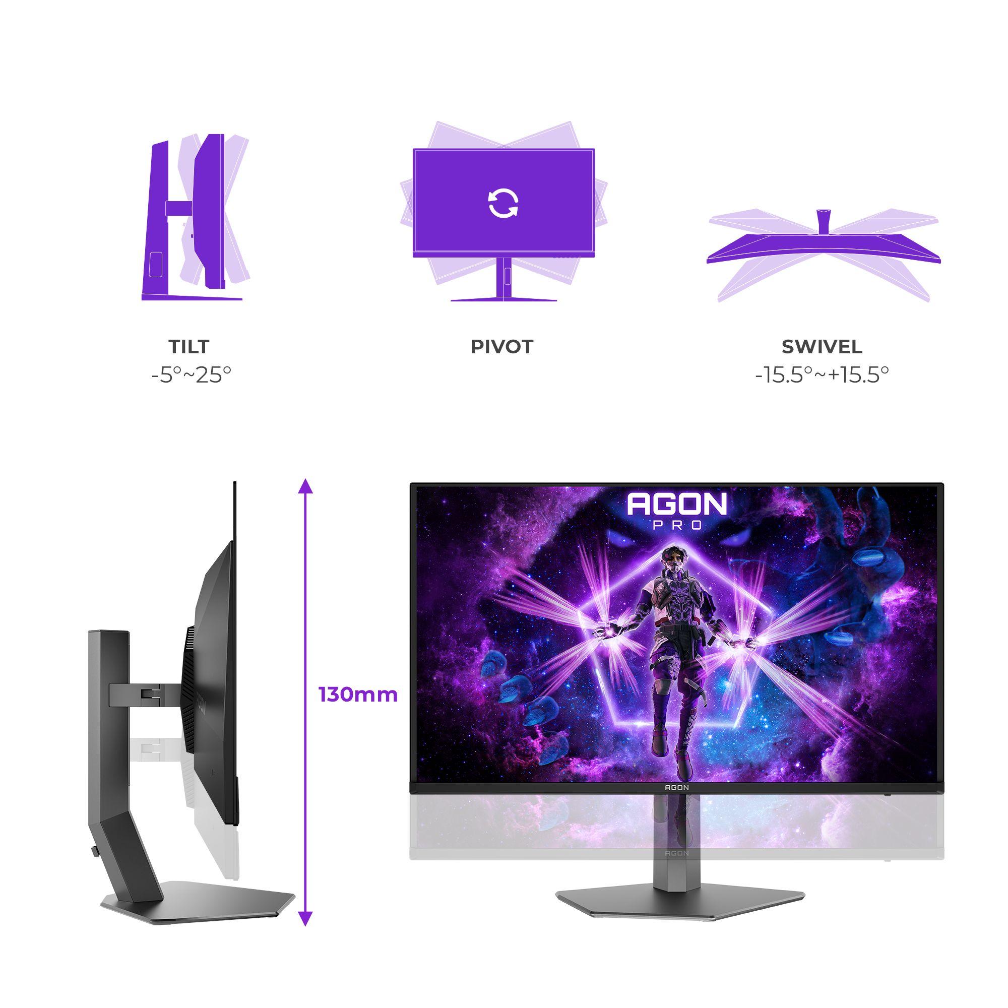 Monitor AOC AGON PRO AG326UZD2 (31,5" - OLED - 240 Hz - Preto) — miniatura 3