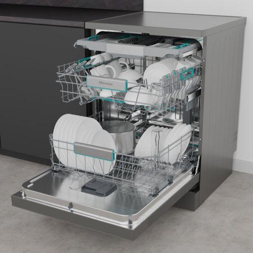 Máquina de Lavar Loiça Independente HISENSE HS673A90X (16 talheres - B - 9,4 l - Inox), miniatura 6