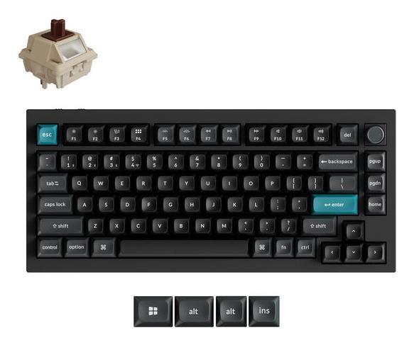 Teclado KEYCHRON Q1 Ultra Q1U-M3 (Keychron Silk POM Brown - 75% - USB Type-C - Preto)