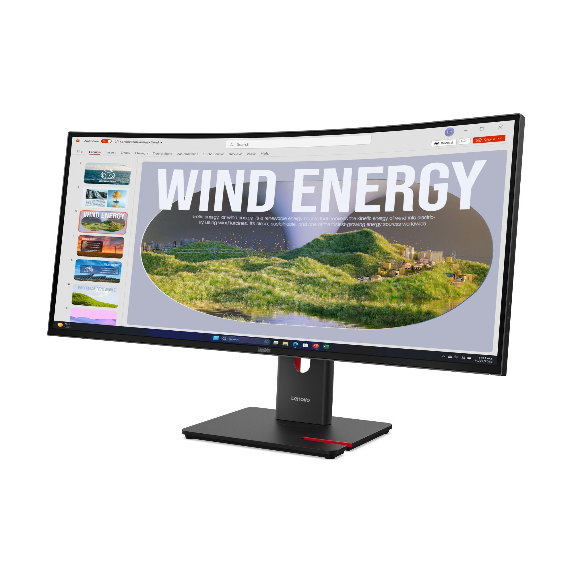Monitor LENOVO ThinkVision T34WD-40 (34" - VA - 120 Hz - Preto), miniatura 3