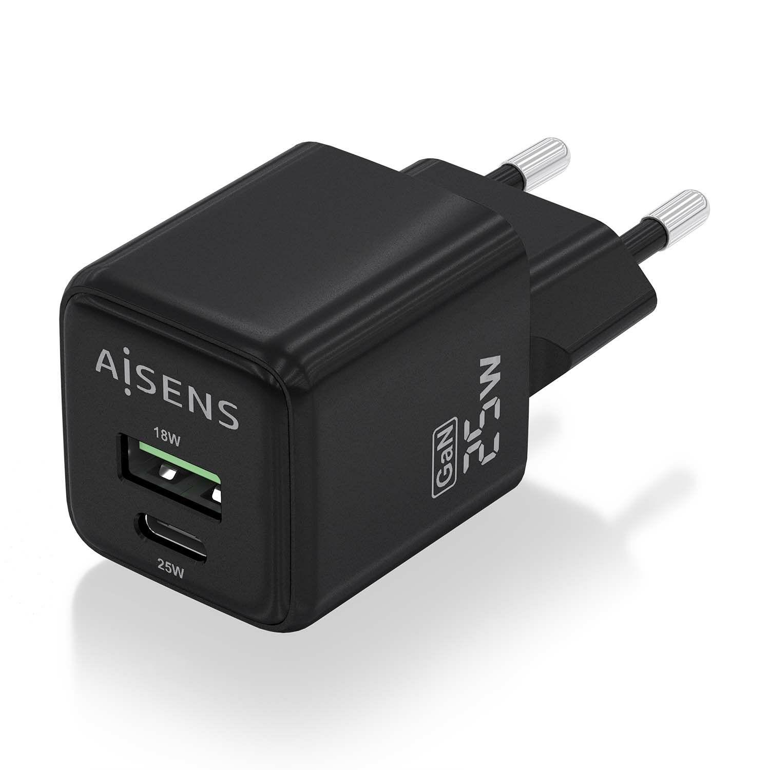 Carregador USB AISENS ASCH-25W2P015-BK (25 W - Preto), miniatura 2