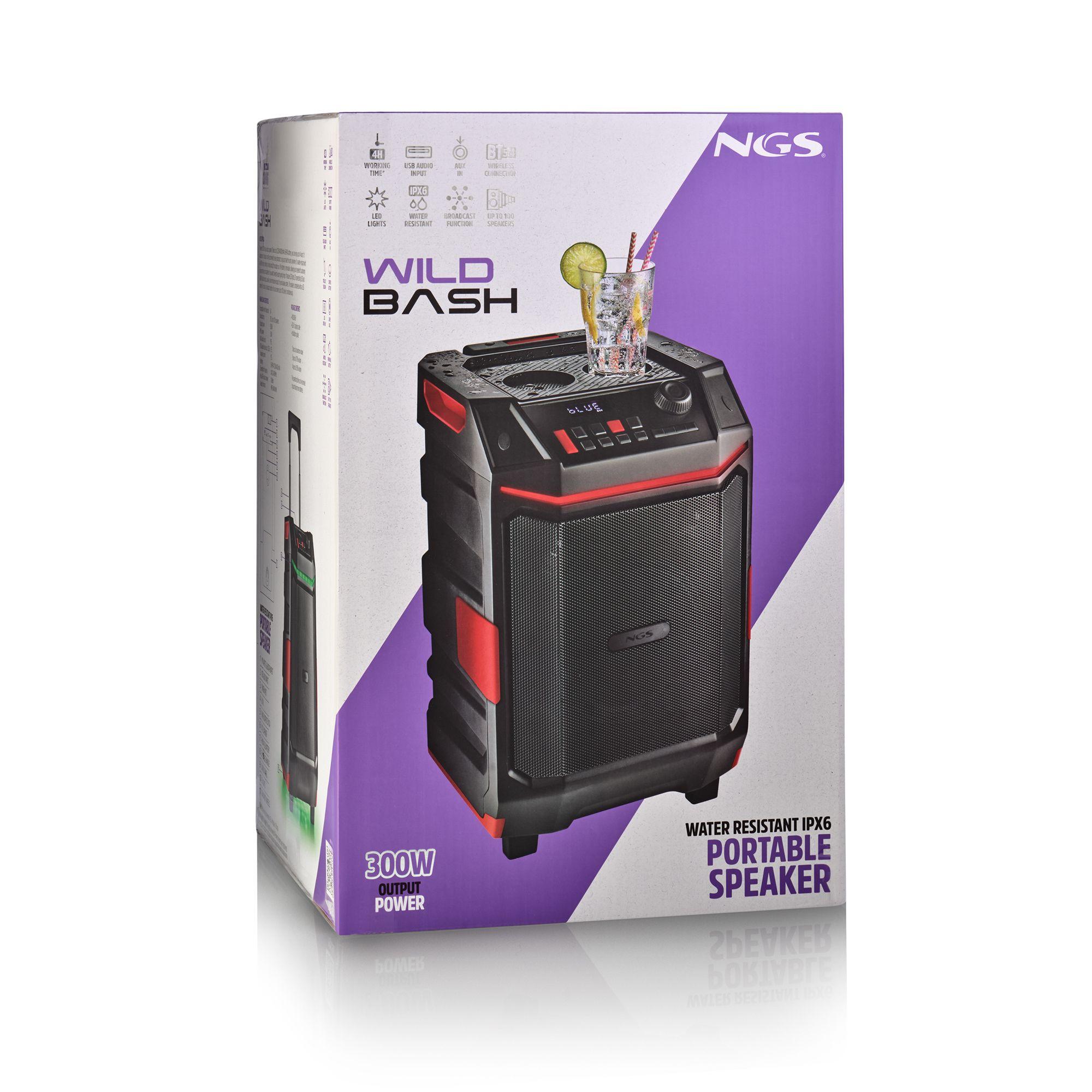 Coluna Portátil NGS WILDBASH (50 W - Sem fios - Preto), miniatura 4