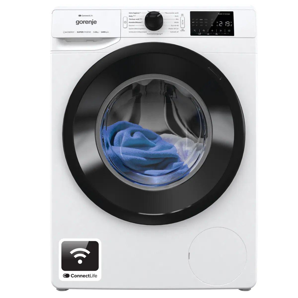 Máquina de Lavar Roupa Independente GORENJE WPNEI84A1TS (1400 RPM - B - 47 l - Branco)