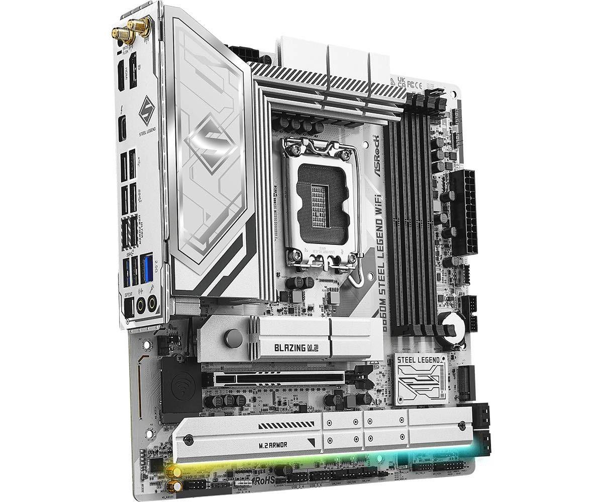 Motherboard ASROCK B860M Steel Legend WiFi (LGA 1851 (Socket V1) - Intel Core Ultra - micro-ATX - Branco), miniatura 3