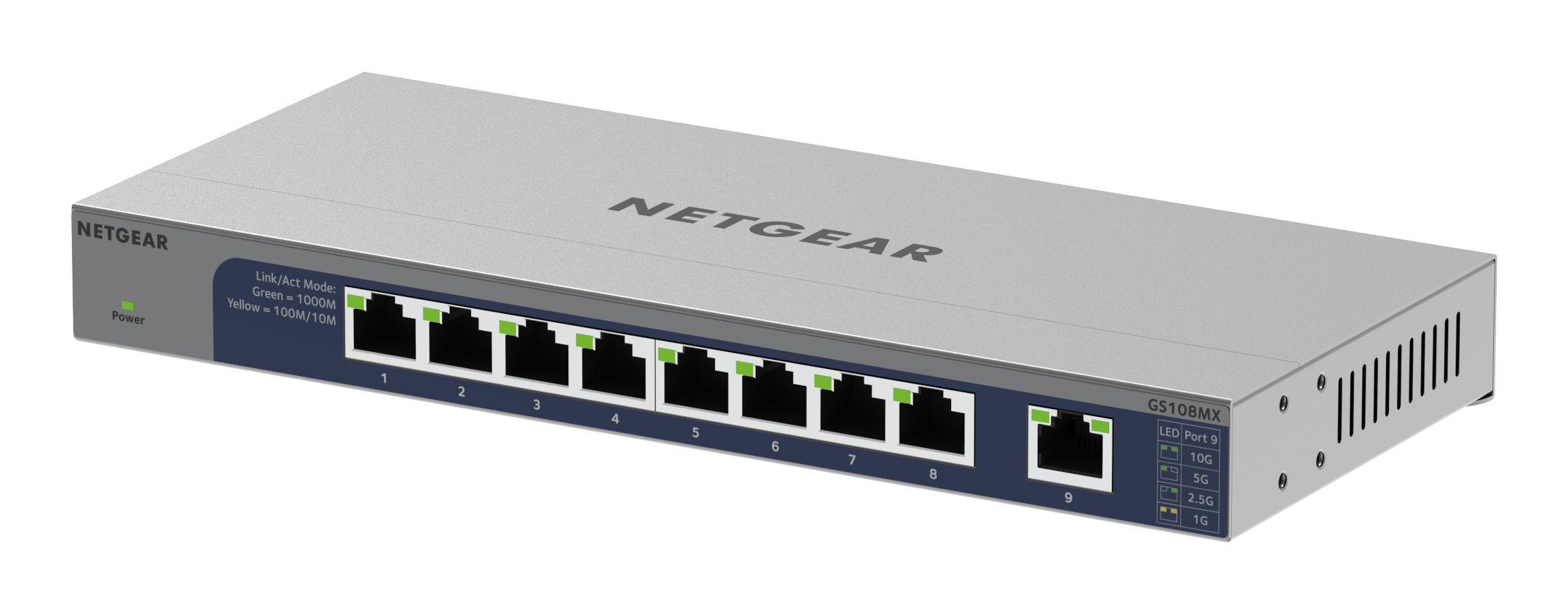 Switch NETGEAR GS108MX-100EUS (Gigabit Ethernet - 0,768 MB - 36 Gbit/s) — miniatura 8