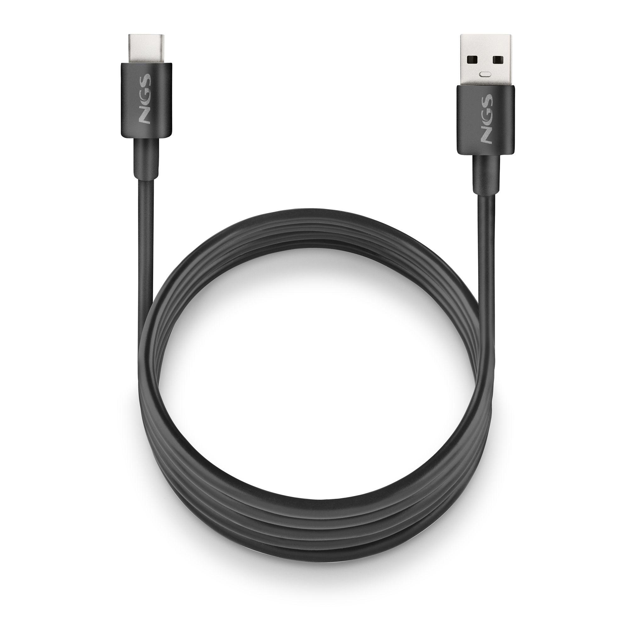 Cabo USB-A para USB-C NGS ZYRO-AC (1 m - USB C - USB A - Preto) — miniatura 2