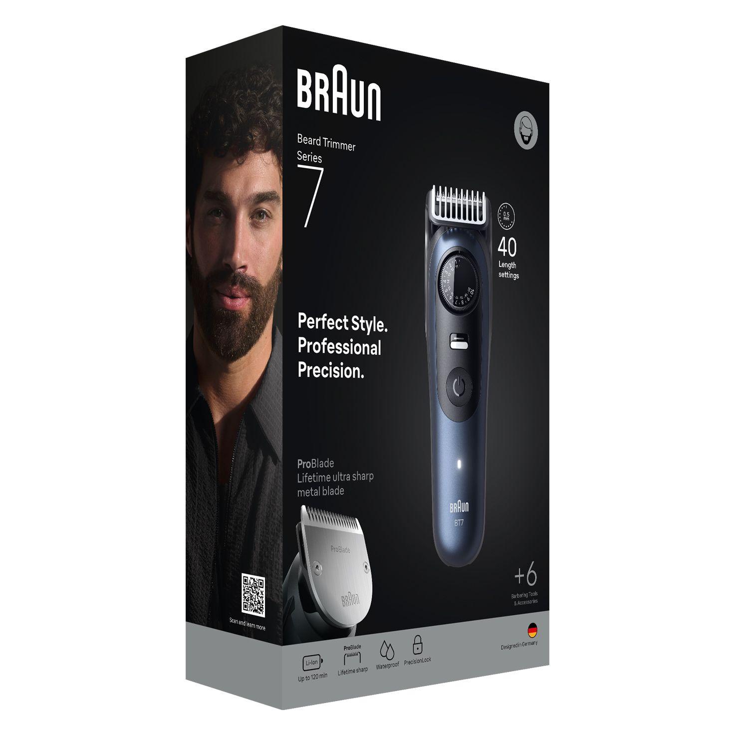Aparador de Barba BRAUN BT7520 (Preto e Azul) — miniatura 3