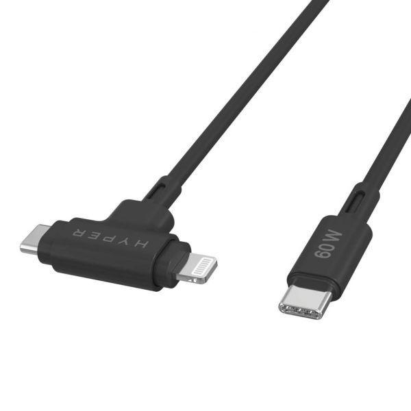 Cabo USB-C/Lightning HYPER HyperJuice HJ4010BKGL (1,5 m - USB C/Lightning - USB C - Preto) — miniatura 5