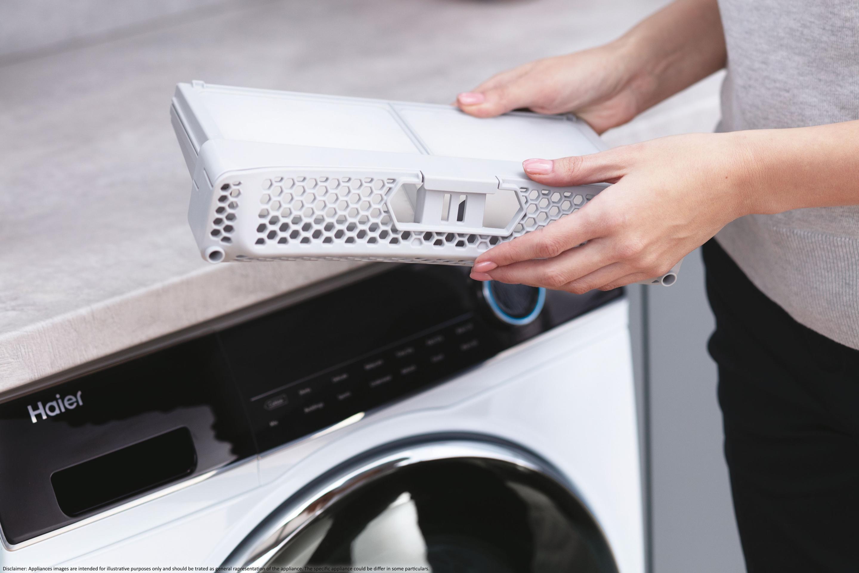Máquina de Secar Roupa Independente HAIER HD90A3959S (9 kg - Bomba de calor - Direita - Branco) — miniatura 8