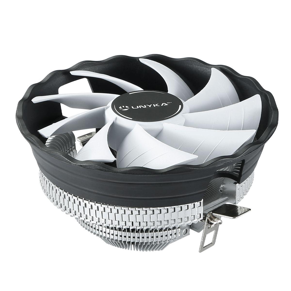 Dissipador CPU UNYKACH Jotun DF 120 White (12 cm - 1600 RPM - 4-pin - Transparente, Preto e Cinzento)