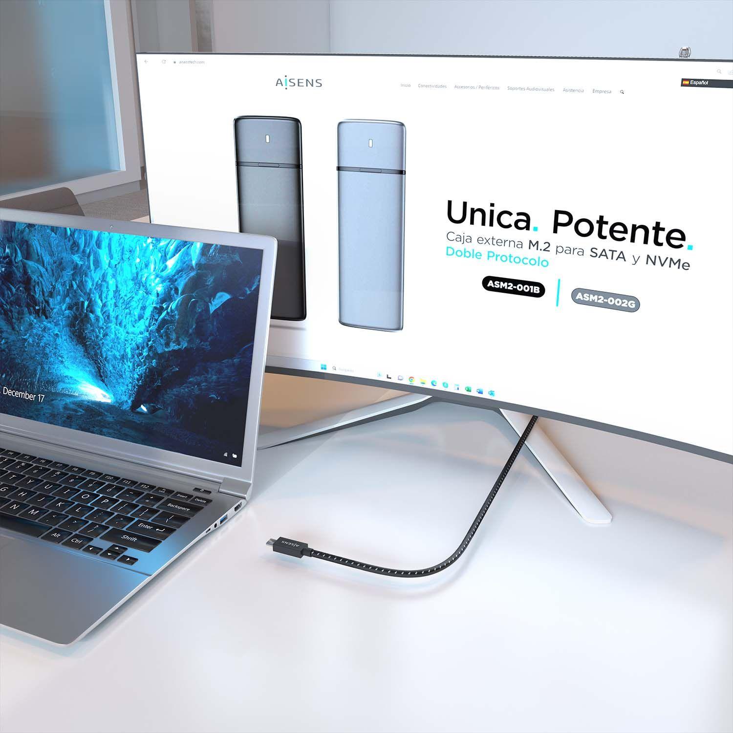 Cabo USB-C AISENS A156-0867 (1 m - USB C - Preto) — miniatura 4