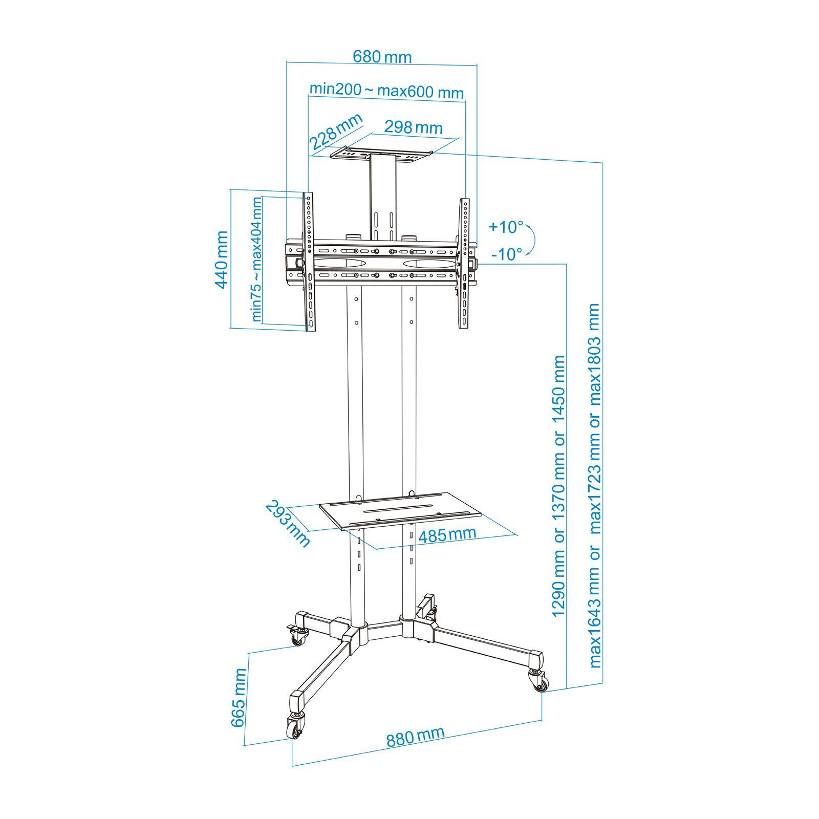 Suporte de Chão para TV TOOQ FS1470M-B (37-70" - 50 kg - Preto), miniatura 14