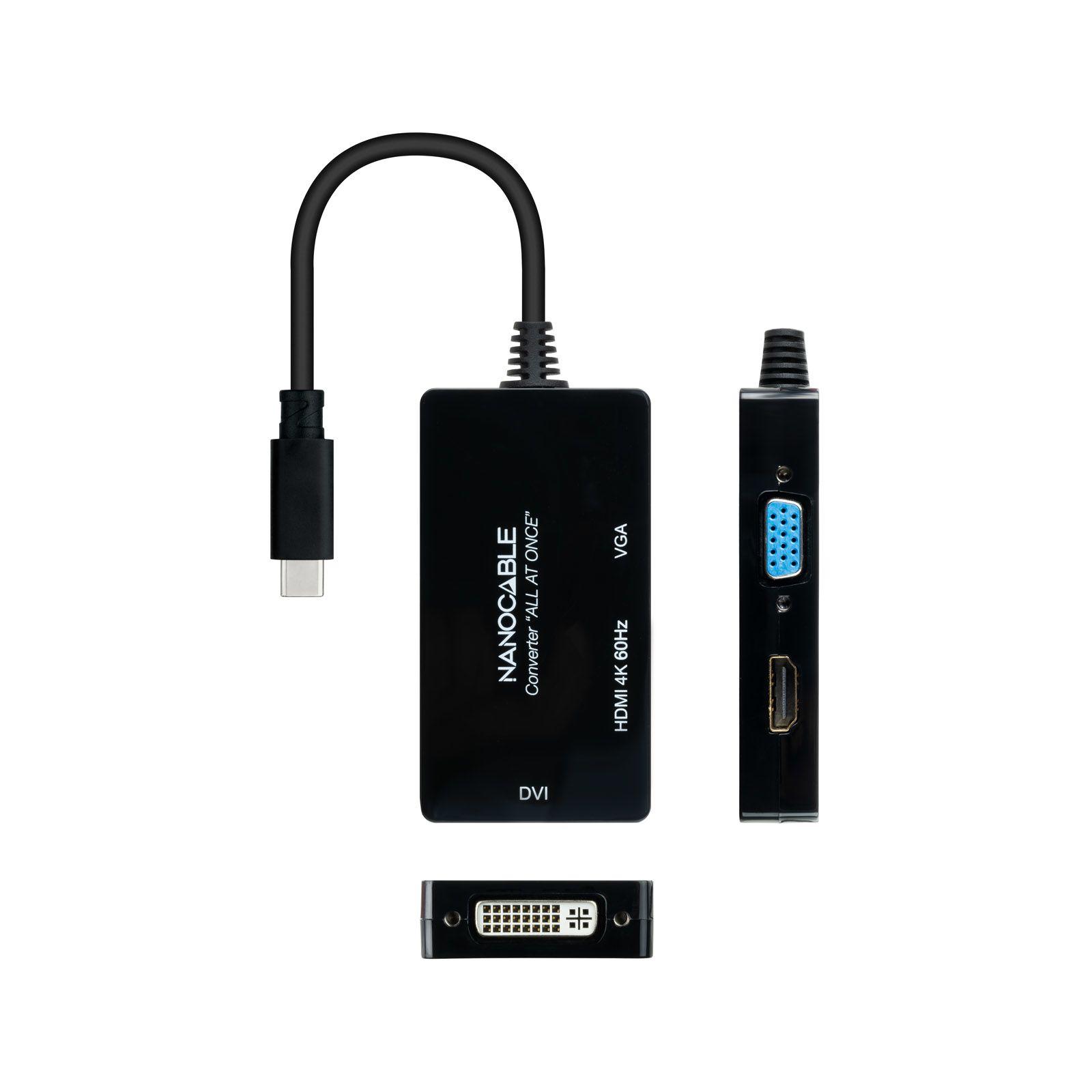 Adaptador USB-C NANOCABLE 10.16.4301 (0,2 m - Preto), miniatura 3