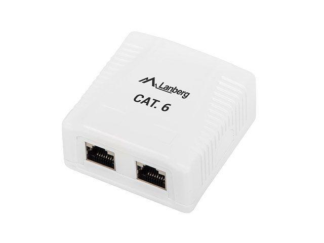 Tomada de Rede de Superfície LANBERG OS6-0002-W (2 x RJ-45 - Branco), imagem 1