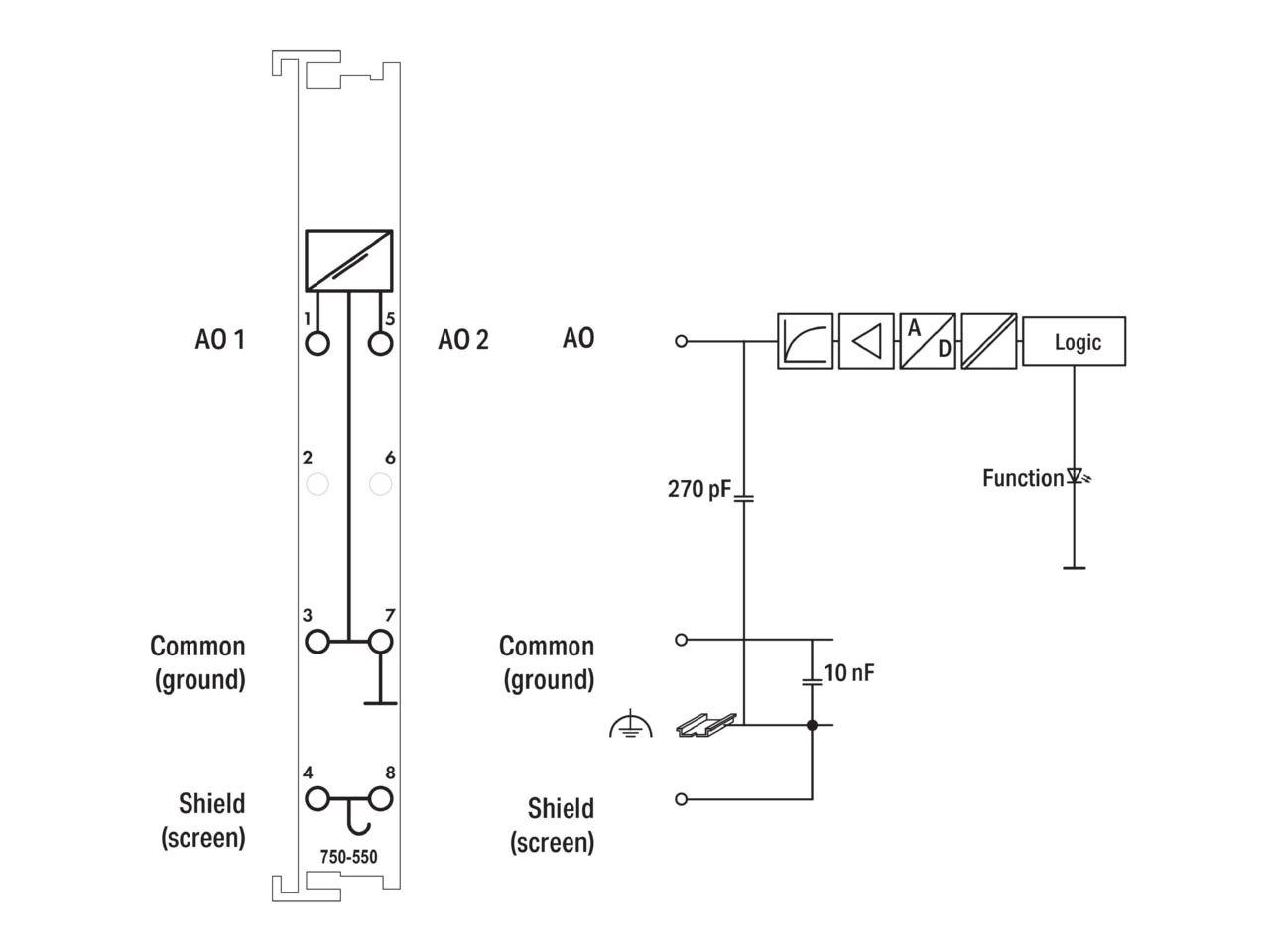 Módulo de Saída Analógica WAGO 750-550 (2 canais - 0-10 V - IP20) — miniatura 3