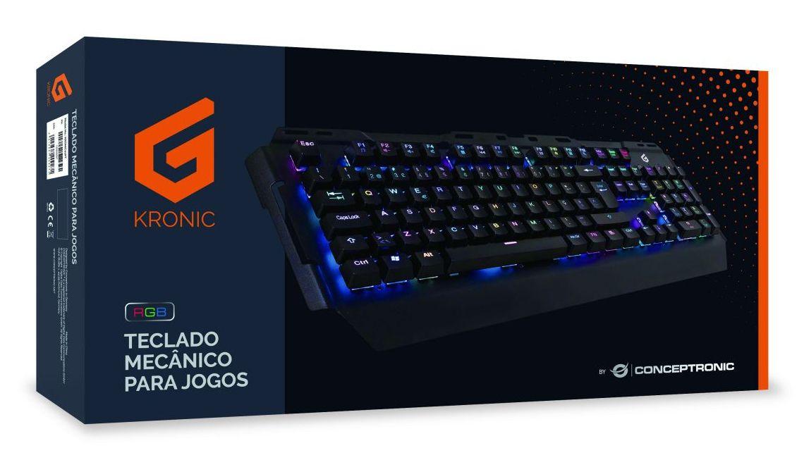 Teclado CONCEPTRONIC Kronic (Português - Mecânico azul - Tamanho completo - Preto) — miniatura 3