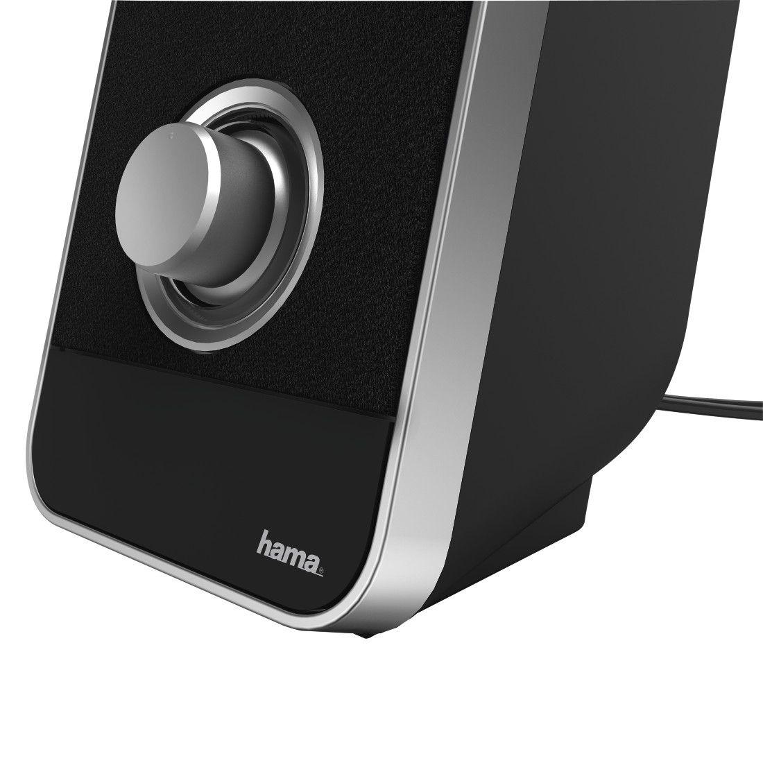 Colunas HAMA Sonic LS-206 (6 W - 2.0 canais - PC - Preto e Prateado), miniatura 2