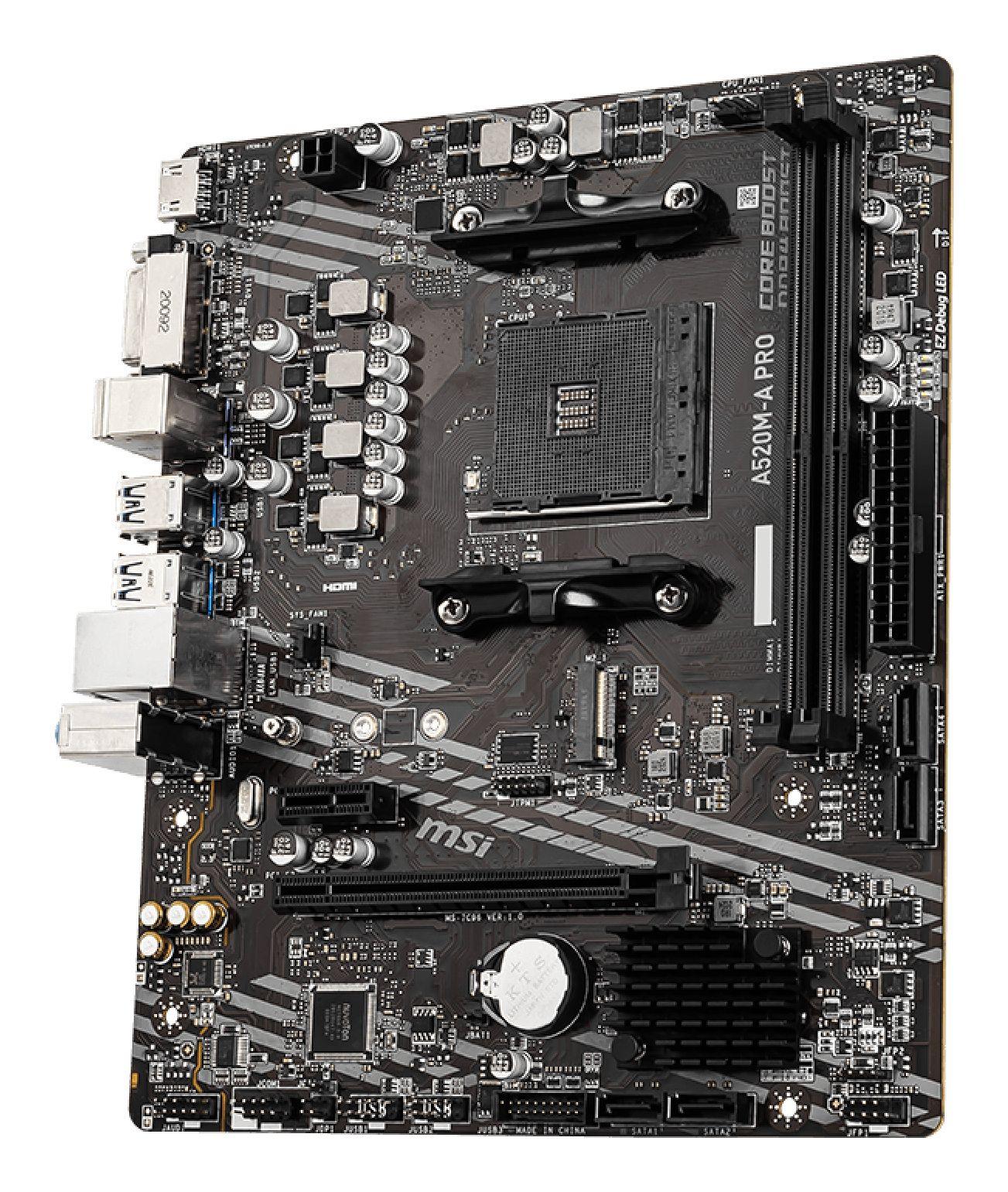 Motherboard MSI A520M-A PRO (AM4 - AMD Ryzen 3000 Series - Micro-ATX - Preto) — miniatura 3