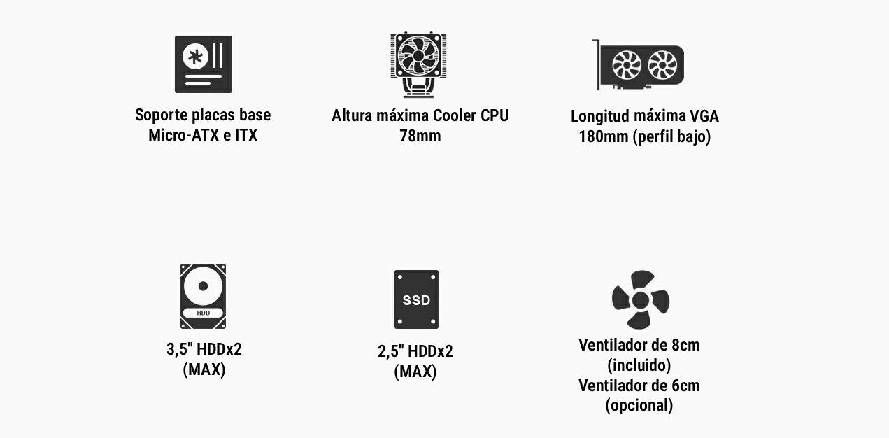 Caixa de Computador COOLBOX T313 Slim (Micro ATX, Mini-ITX - SFX - Micro Tower Slim - Preto) — miniatura 9