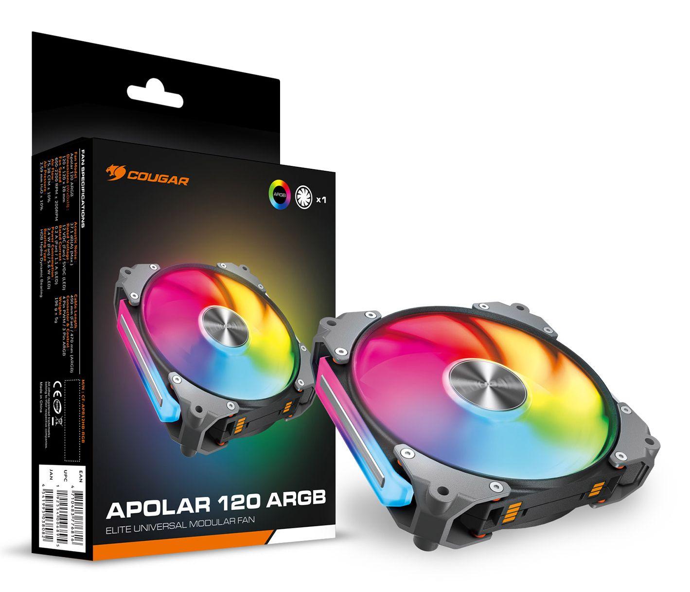 Ventoinha para Caixa de PC COUGAR CF-APR12HB-RGB (Preto) — miniatura 8