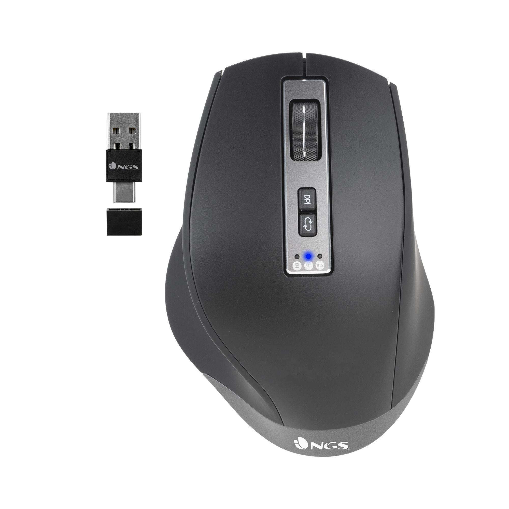 Rato NGS Blur-RB (Mão direita - 3200 DPI - Ótico - Preto)