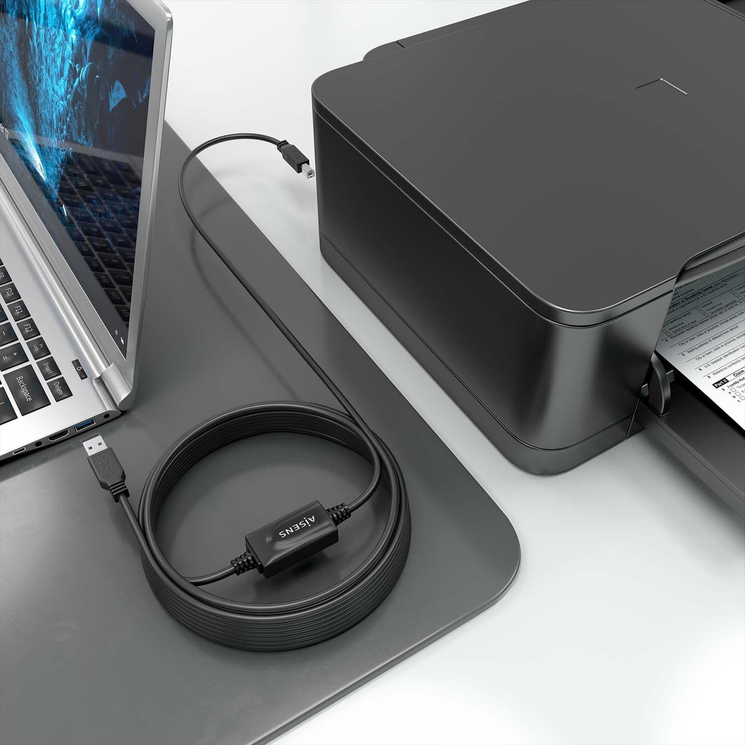 Cabo USB 2.0 com Amplificador AISENS A101-0881 (10 m - USB-A - USB-B - Preto), miniatura 4