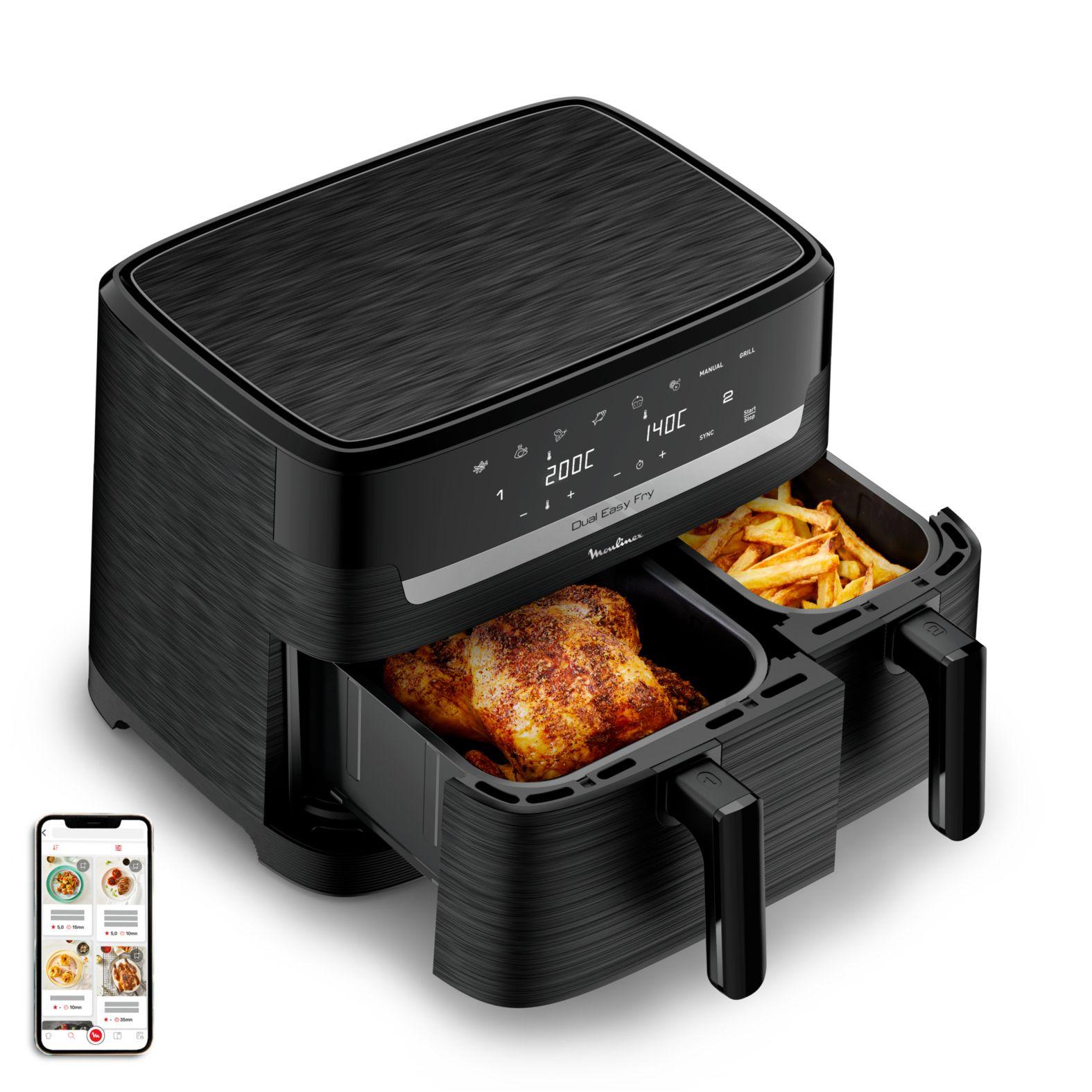 Fritadeira a Ar MOULINEX EZ901N20 Independente (2450 W - Toque - Preto e Cinzento), miniatura 2