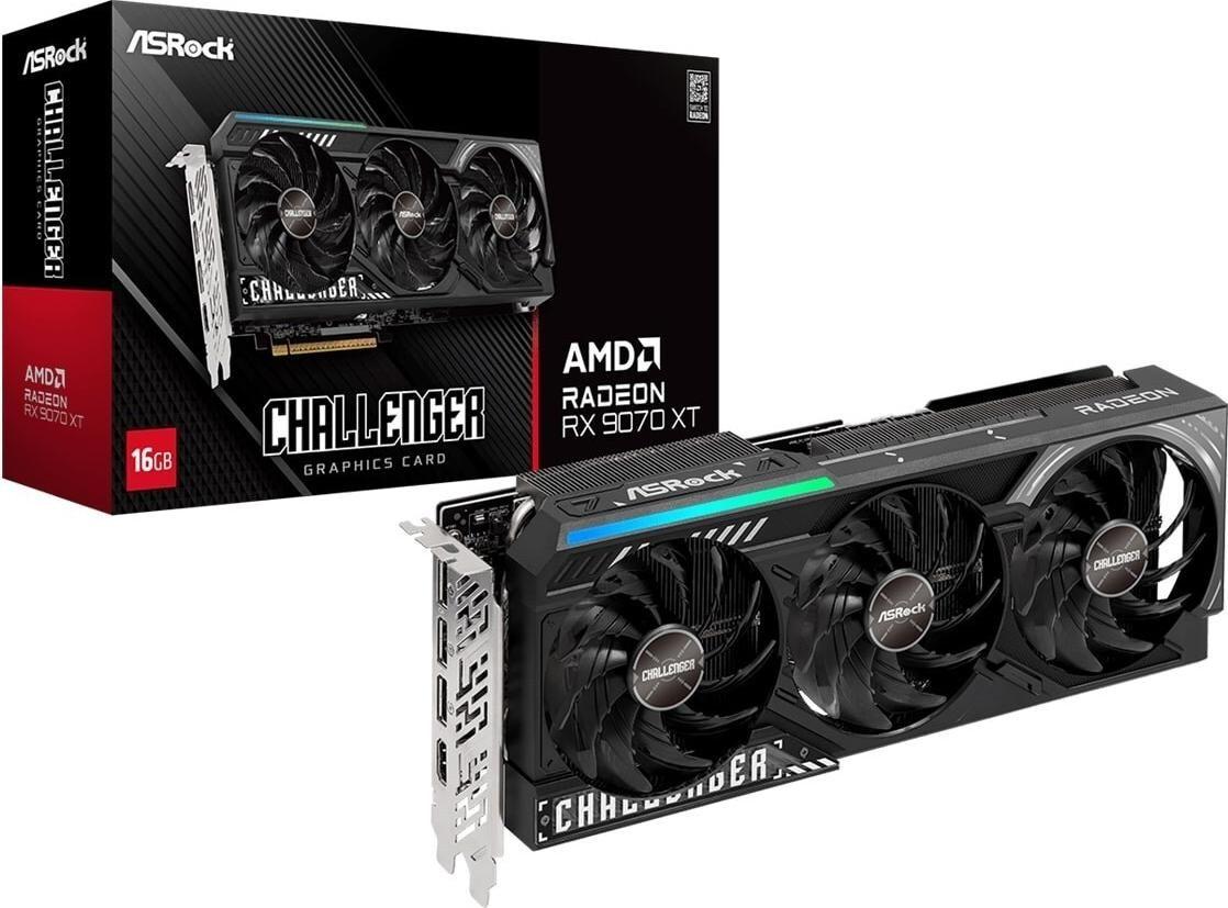 Placa Gráfica ASROCK RX9070XTCL16G (Radeon RX 9070 XT - 20 Gbps - 16GB GDDR6 - Preto)