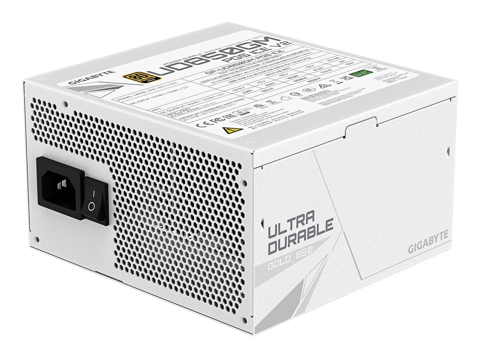 Fonte de Alimentação ATX GIGABYTE GP-UD850GM PG5 ICE EU (ATX - 850 W - 80 PLUS Gold - Branco), miniatura 4