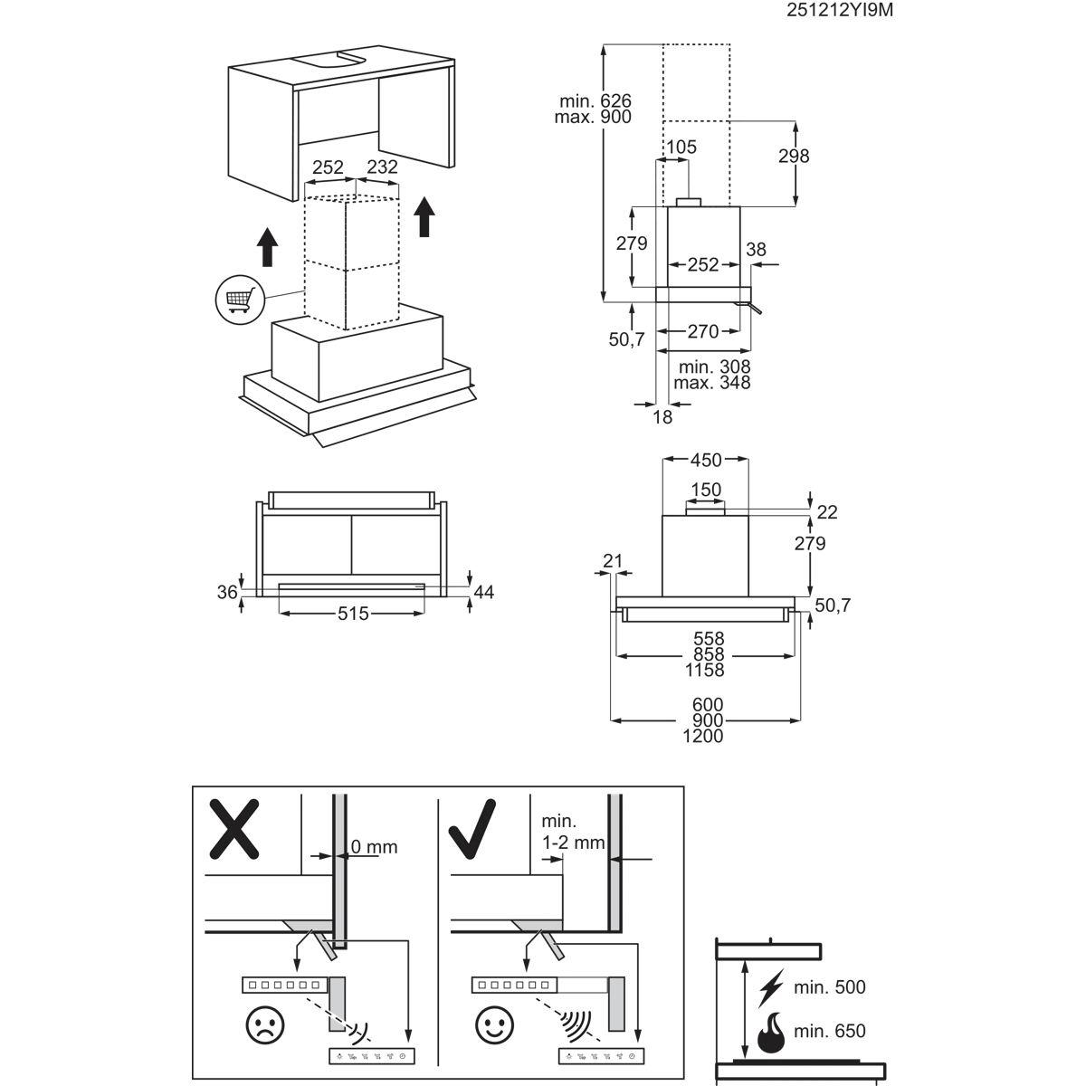 Exaustor de Encastre AEG GDE682HM (Altura 33 cm - 33 cm - 120 cm - Inox), miniatura 7