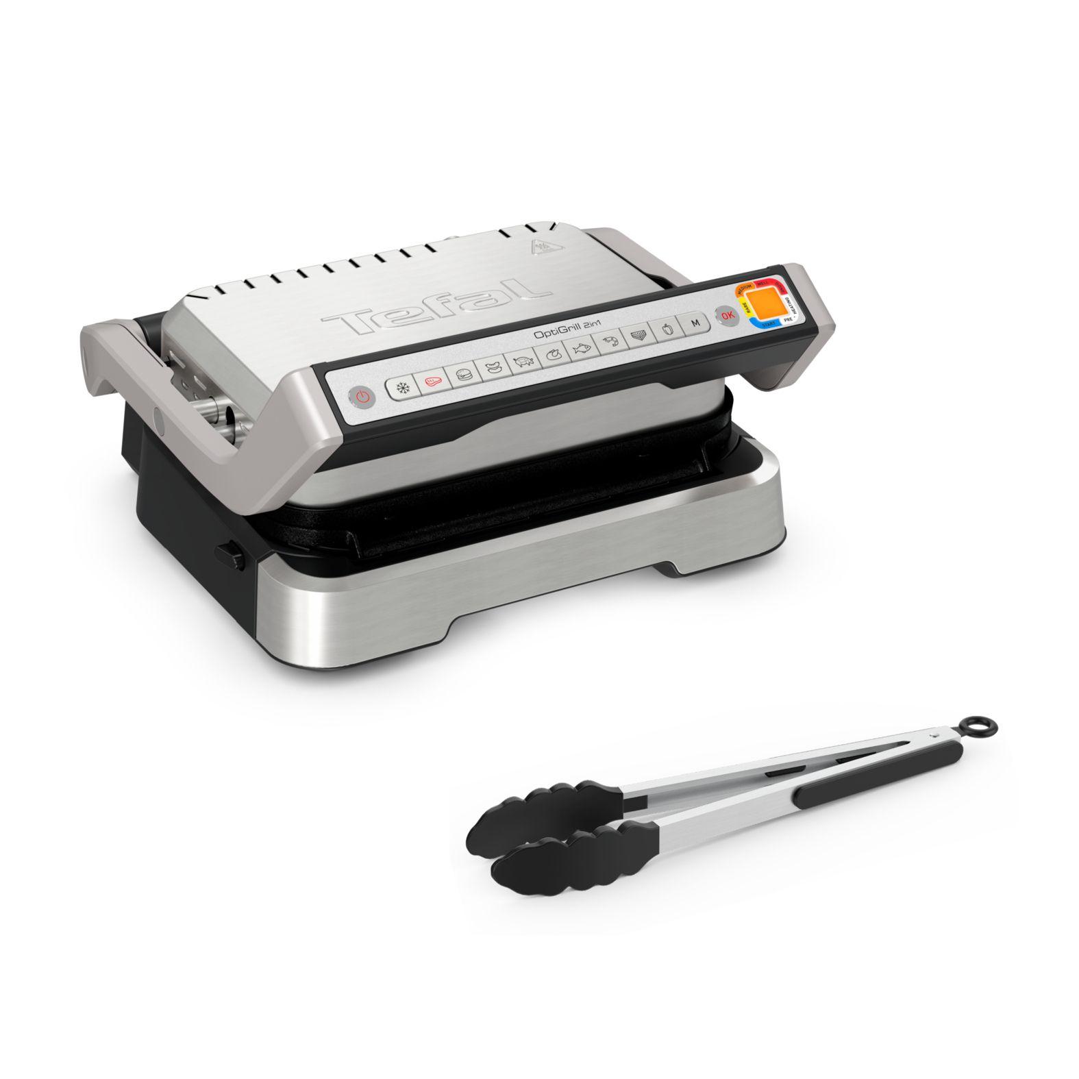 Grelhador de Contacto TEFAL OptiGrill 2in1 GC773D10 (Altura 18,9 cm - Aço inoxidável)