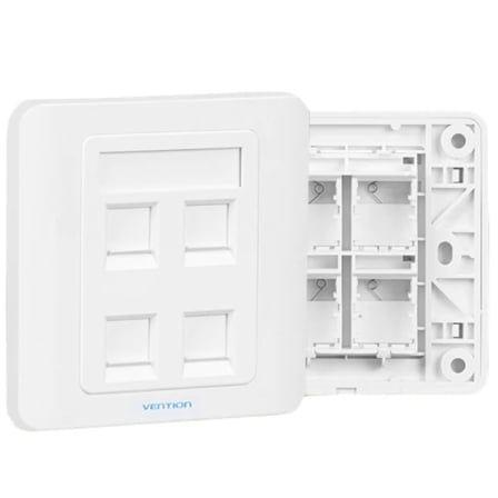 Placa de Parede RJ45 VENTION IFFW0 (Caixas de encastrar Tipo 86 - Branco)