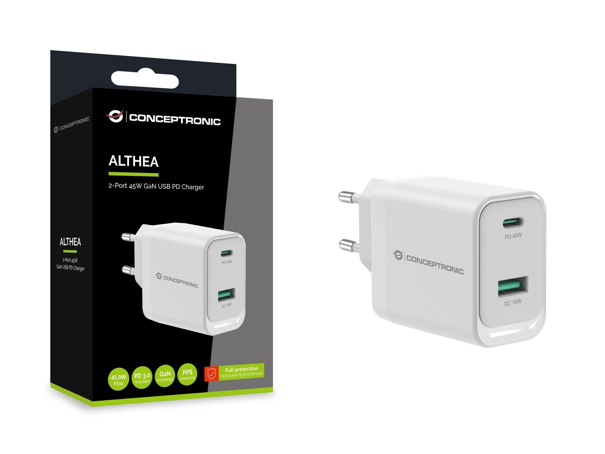 Carregador de Tomada CONCEPTRONIC ALTHEA20W45 (AC - Branco), miniatura 4