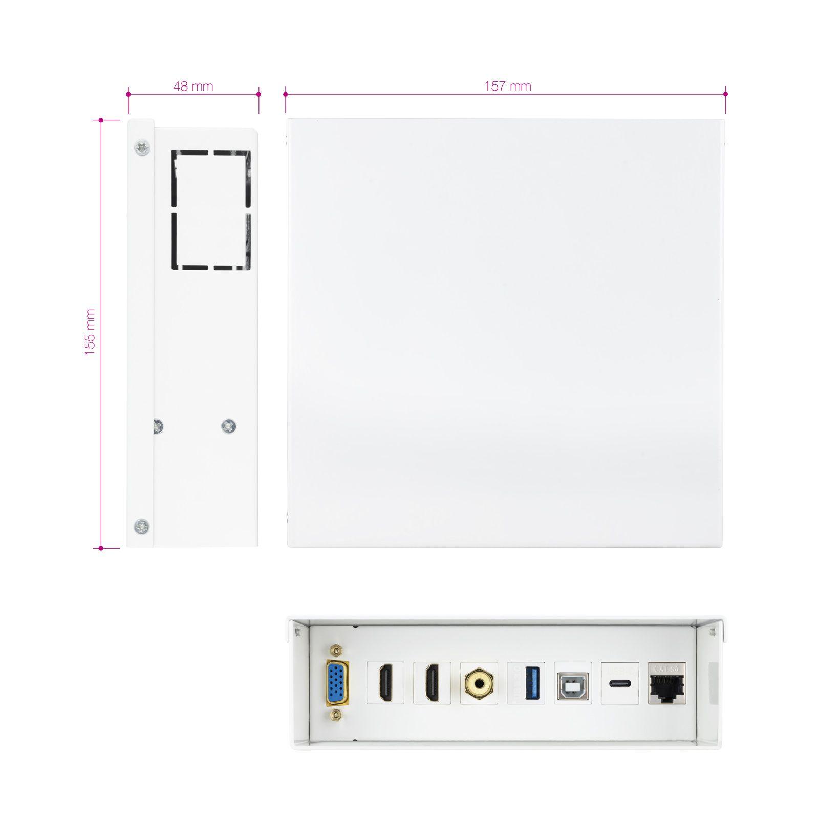 Caixa de Ligações Multimédia NANOCABLE 10.35.0004 (Metal - Branco) — miniatura 5