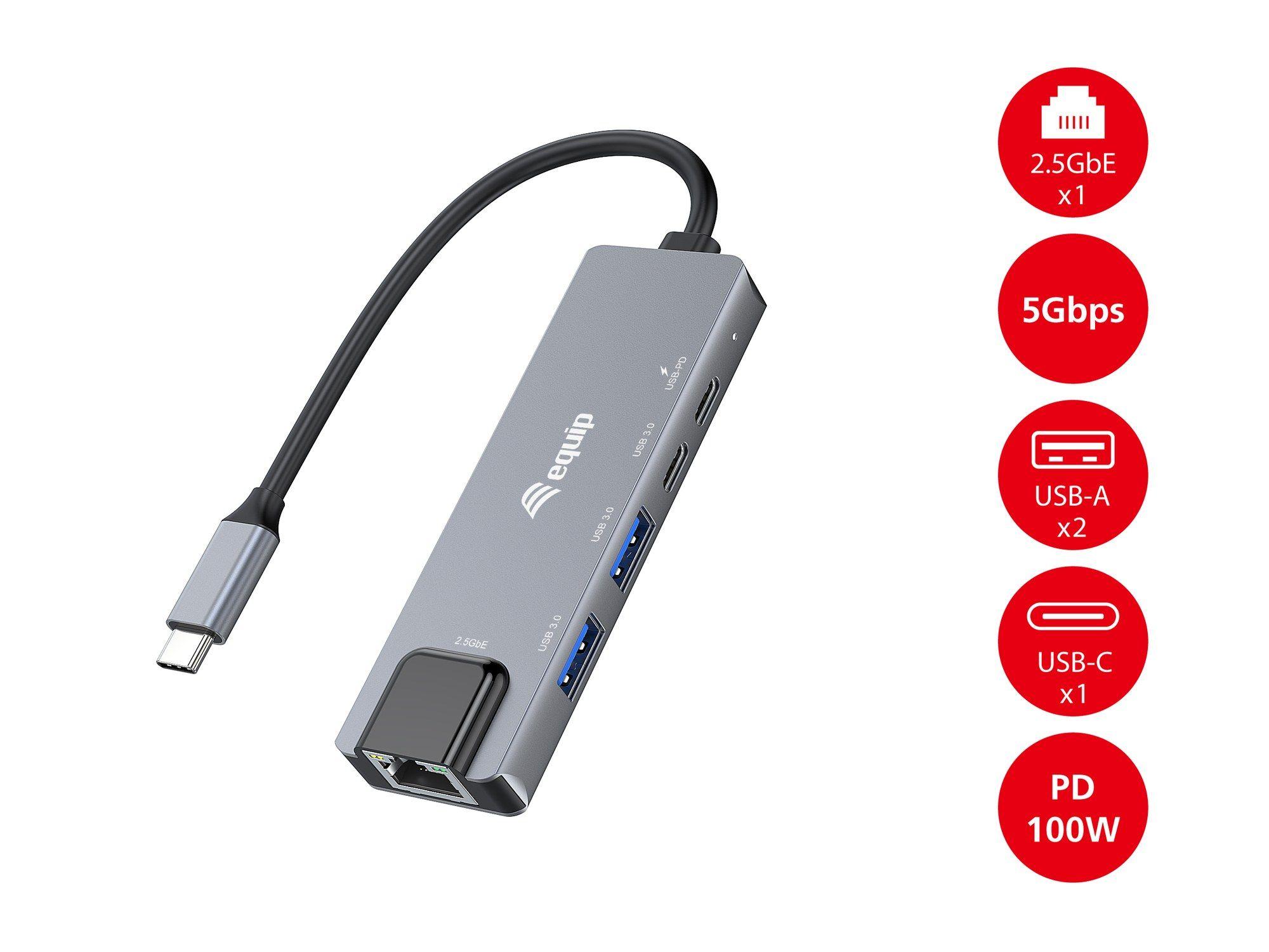 Adaptador USB-C Multifuncional EQUIP 133496 (0,25 m - Cinzento), miniatura 6