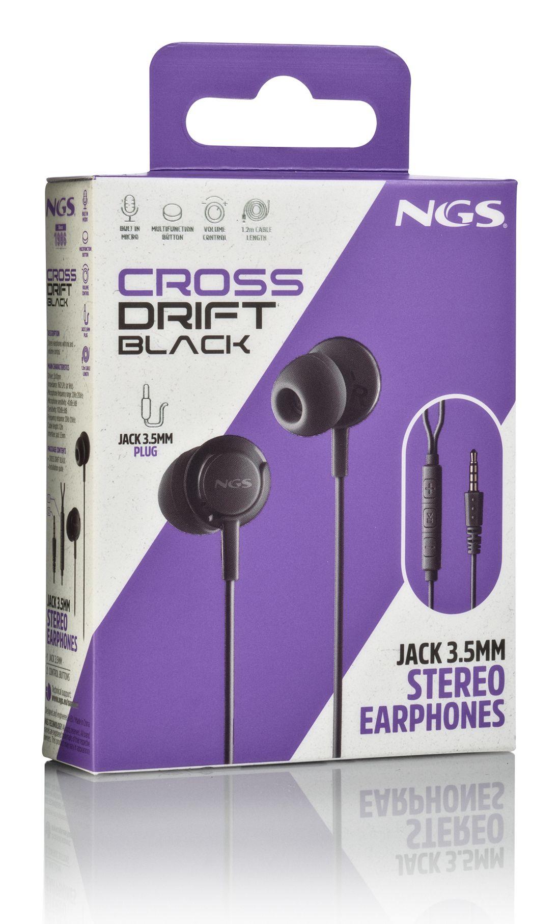 Auscultadores NGS Cross Drift (Binaural - Com fios - Intra-aural - Preto), miniatura 7