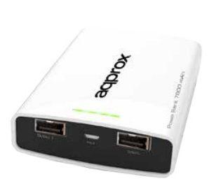 Bateria Externa APPROX APPPB78EVW (7800 mAh - Micro-USB - Branco/Preto)