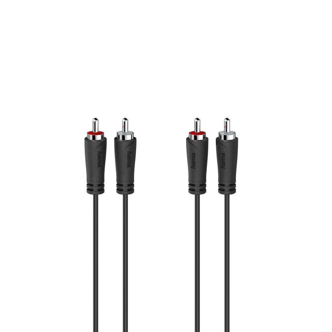 Cabo de Áudio RCA HAMA 00205257 (2 x RCA Macho - 1,5 m - Preto)
