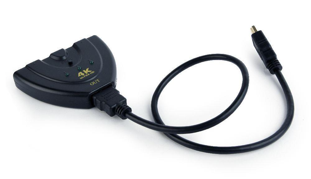 Comutador HDMI GEMBIRD DSW-HDMI-3 (0,5 m - Preto)