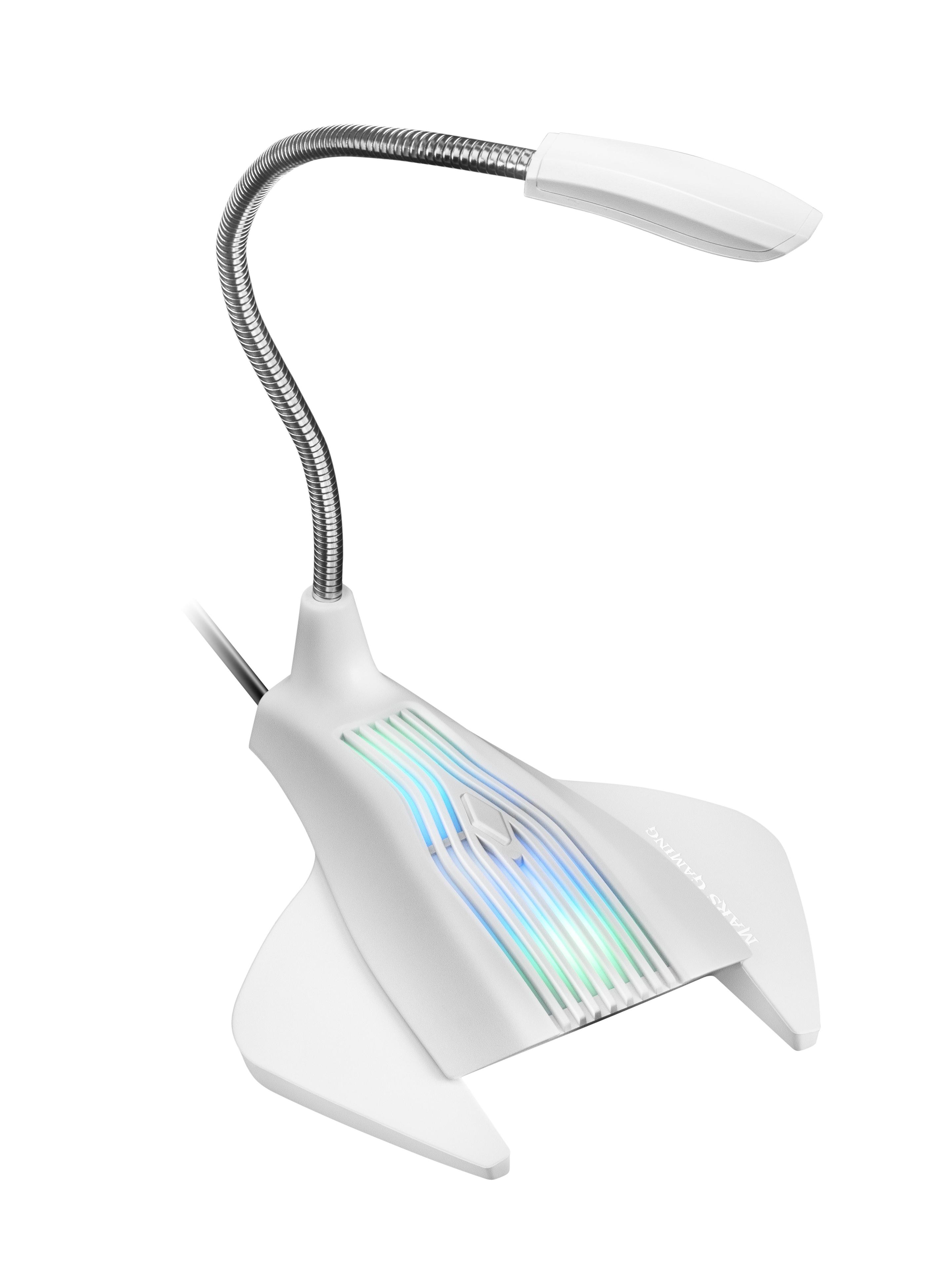 Microfone de Mesa MARS GAMING MMICW (Microfone de mesa - Com fios - USB - Branco) — miniatura 2