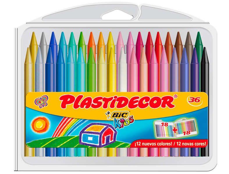 Lápis de Cera BIC Plastidecor (36 Cores - Estojo de Cartão)