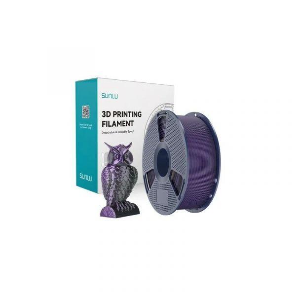 Filamento para Impressão 3D SUNLU PLA+ Silk DC B Pur (Preto e Roxo)