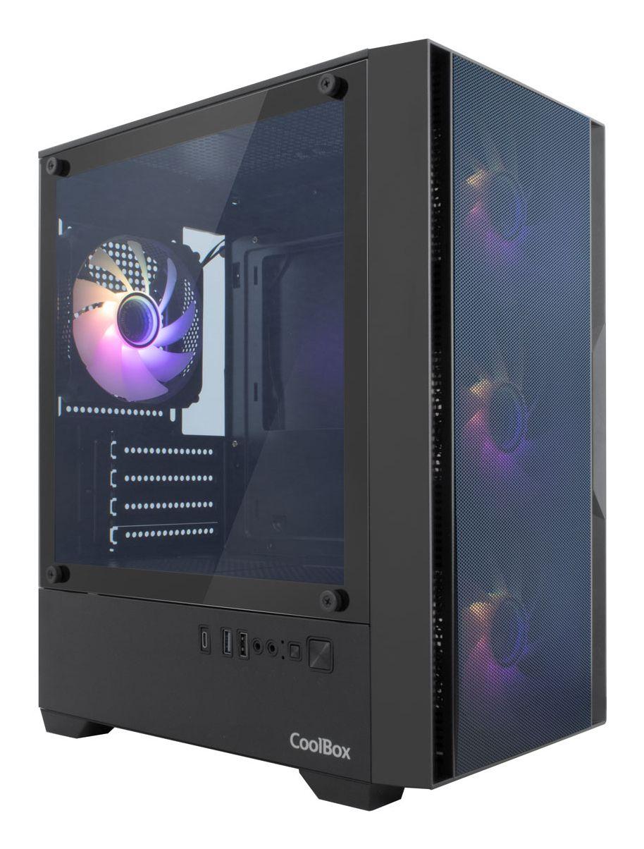 Caixa de Computador COOLBOX GM220 MPFusion (Micro ATX, Mini-ITX - Micro Tower - Plástico, aço, vidro temperado - Preto)